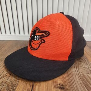 Baltimore Orioles New Era 59fifty Fitted Sz 7 3/8 Baseball Hat Cap Orange Black